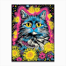 Galactic Whiskerdome, Psychedelic Cats series Canvas Print