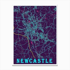 Newcastle Map Poster 1 Canvas Print