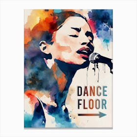 Dance Floor, Singer Watercolor Painting Canvas Print