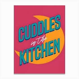 Cuddles In The Kitchen Retro Canvas Print