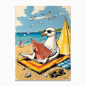 Seagull On The Beach Canvas Print
