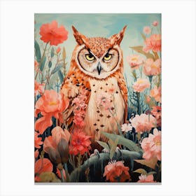 Eastern Screech Owl 1 Detailed Bird Painting Canvas Print