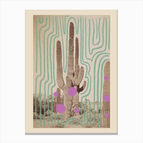 Colorful Cactus In A Desert Landscape Canvas Print
