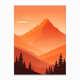 Misty Mountains Vertical Composition In Orange Tone 309 Canvas Print