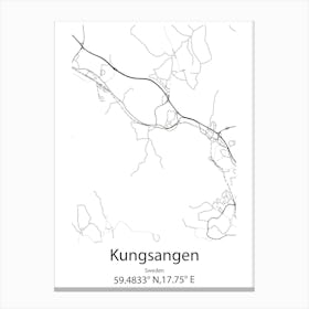 Kungsangen,Sweden Minimalist Map Canvas Print