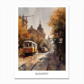Budapest Watercolor 2 Travel Poster Canvas Print