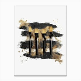 Brushes On A Black Background Canvas Print