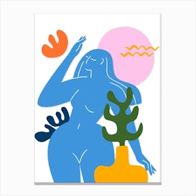 Woman in the Garden Matisse Style Canvas Print