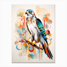 Bird Painting Collage Falcon 7 Canvas Print