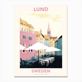Lund, Sweden, Flat Pastels Tones Illustration 3 Poster Canvas Print