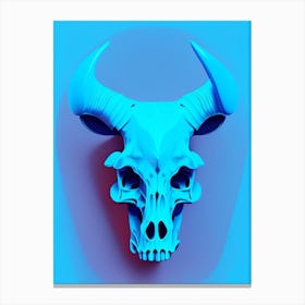 Animal Skull Blue Pop Art Canvas Print