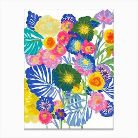 Queen Anne’S Lace Modern Colourful Flower Canvas Print