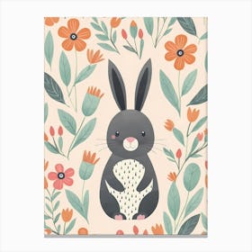 Floral Cute Baby Bunny Nursery (6) Canvas Print
