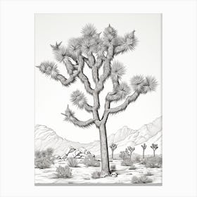 Detailed Drawing Of A Joshua Tree At Dawn In Desert 2 Canvas Print