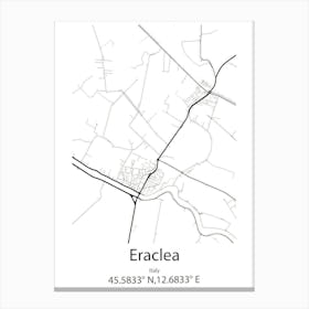 Eraclea,Italy Minimalist Map Canvas Print