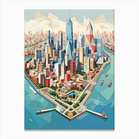 Shanghai, China, Geometric Illustration 1 Canvas Print