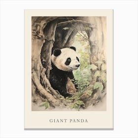 Beatrix Potter Inspired  Animal Watercolour Giant Panda 3 Canvas Print