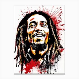 Bob Marley Portrait Ink Painting (10) Canvas Print