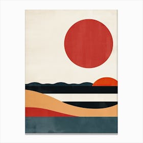 Sunset On The Beach, Scandinavian Simplicity Canvas Print