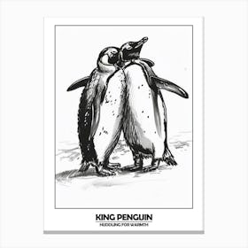 Penguin Huddling For Warmth Poster 8 Canvas Print
