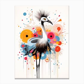 Bird Painting Collage Ostrich 4 Canvas Print
