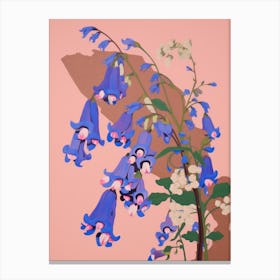 Bluebells Flower Big Bold Illustration 2 Canvas Print