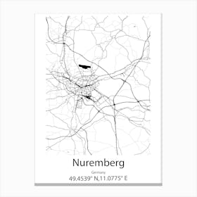 Nuremberg,Germany Minimalist Map Canvas Print