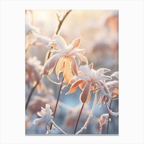 Frosty Botanical Honeysuckle 3 Canvas Print