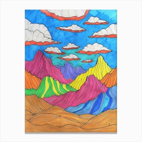 Rainbow Mountains Royalty Free Illustration Canvas Print