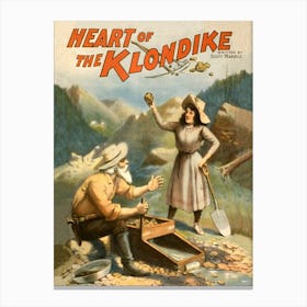 Heart Of The Klondike, Vintage Poster For A Play Canvas Print