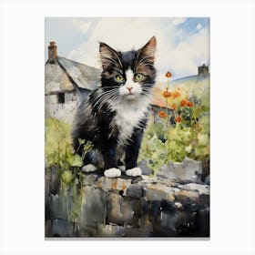 Irish Cats in Watercolor 8 Canvas Print
