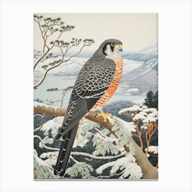 Winter Bird Painting Falcon 7 Canvas Print