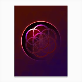 Geometric Neon Glyph on Jewel Tone Triangle Pattern 234 Canvas Print