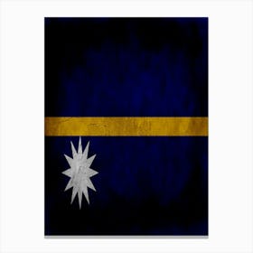 Nauru Flag Texture Canvas Print