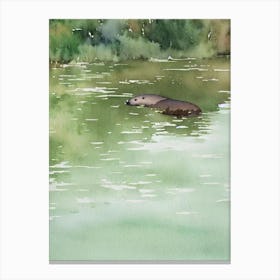 River Otter II Storybook Watercolour Canvas Print