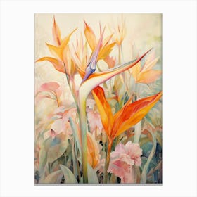 Tropical Plant Painting Bird Of Paradise 4 Canvas Print