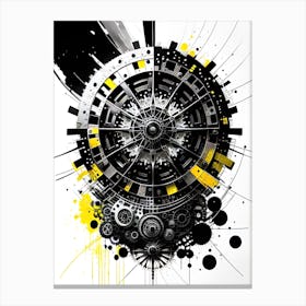 Black And Yellow Abstract Painting 1 Canvas Print