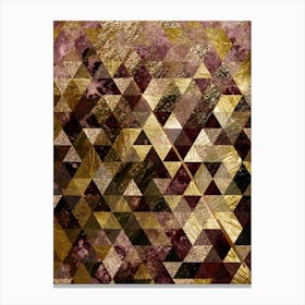 Abstract Geometric Triangle Pattern with Gold Foil n.0007 Canvas Print