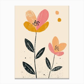 Fukuoka Flower Market Boho Minimalist Style Canvas Print