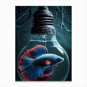 Betta Fish In A Light Bulb Canvas Print