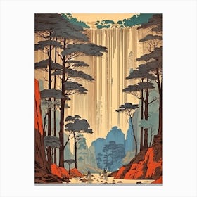 Shiraito Falls, Japan Vintage Travel Art 1 Canvas Print