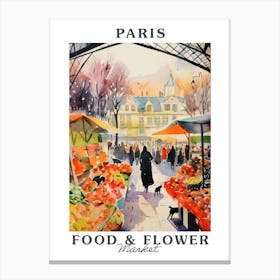 Food Market With Cats In Paris 4 Poster Canvas Print