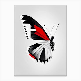 Red Admiral Butterfly Black & White Geometric 1 Canvas Print