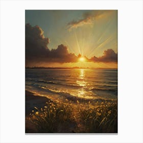 Sunset On The Beach Canvas Print