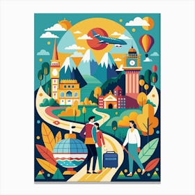 Travel Illustration art print Canvas Print