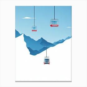 Arabba, Italy Minimal Skiing Poster Canvas Print
