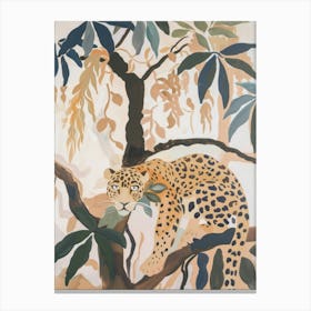 Jaguars Pastels Jungle Illustration 4 Canvas Print