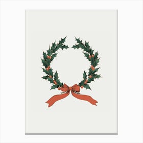 Vintage Christmas Wreath Canvas Print