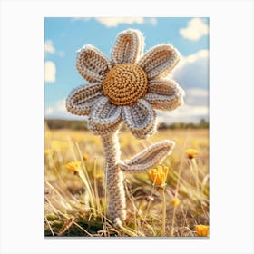 Daisies Knitted In Crochet 6 Canvas Print
