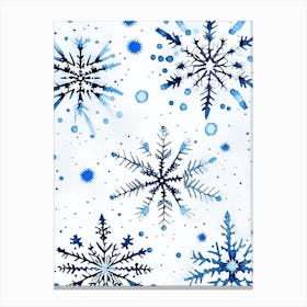 Pattern, Snowflakes, Minimalist Watercolour 3 Canvas Print